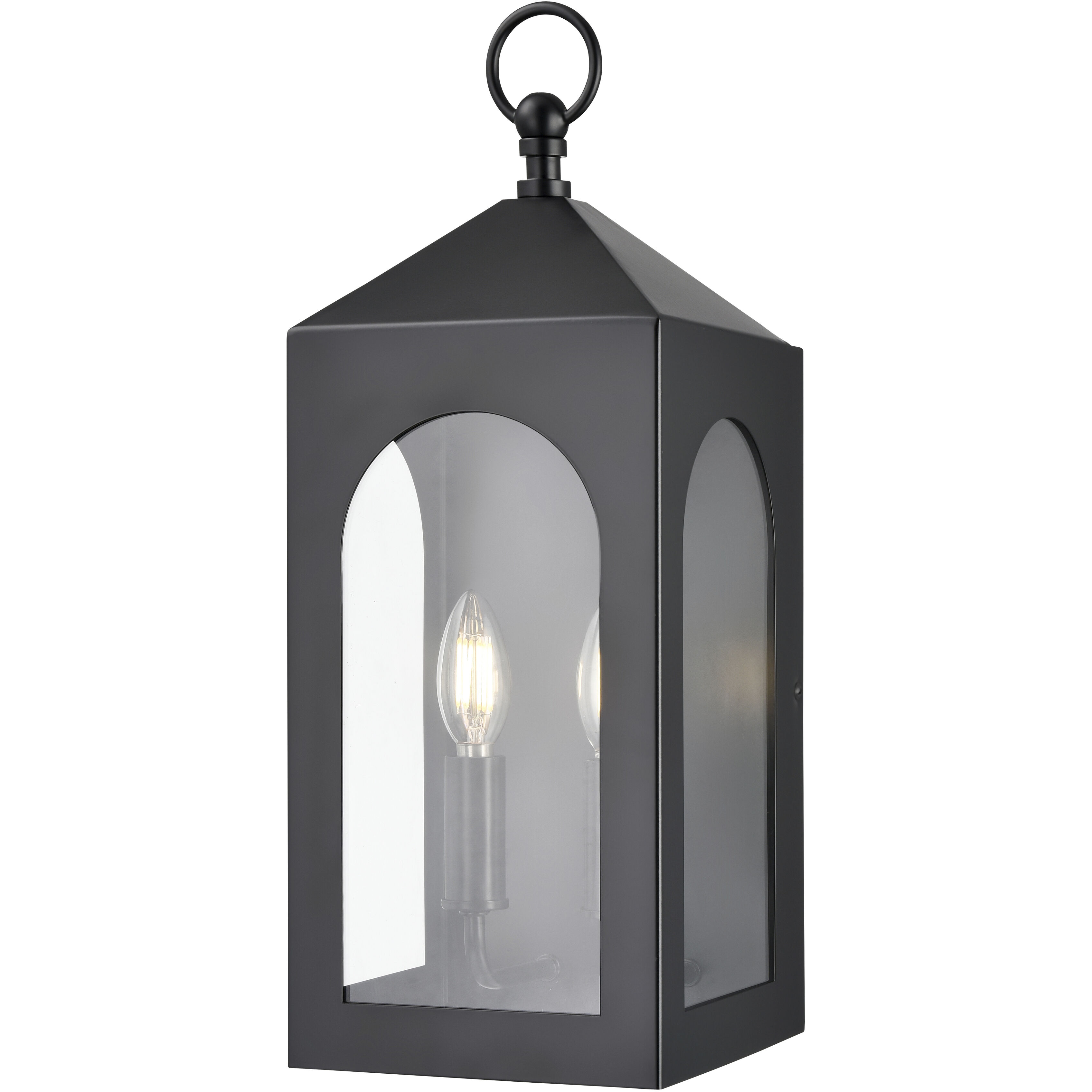 Bratton 2 Light 19 inch Powder Coated Black Outdoor Wall Sconce
